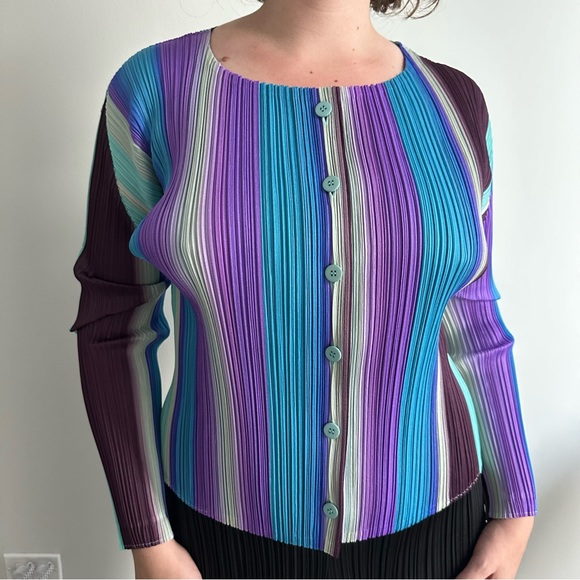 RARE Pleats Please Issey Miyake gradient cardigan - Picture 8 of 8